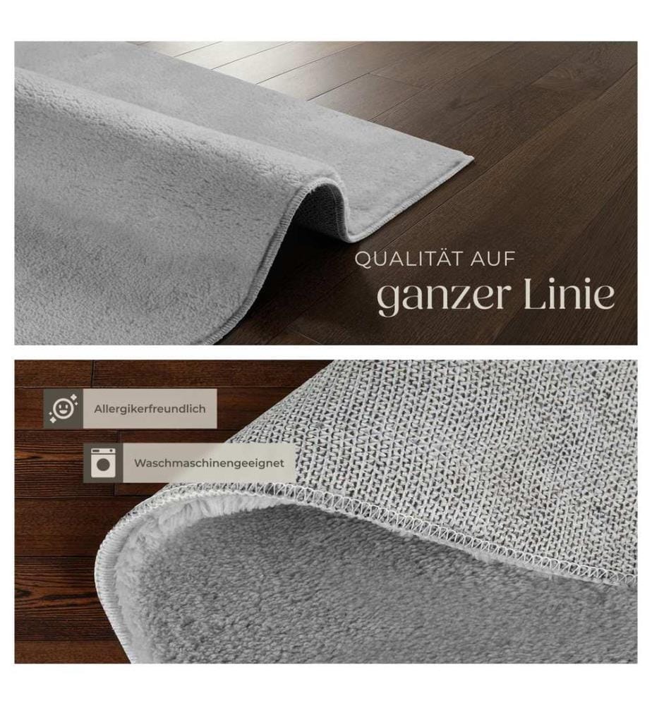 Tapis à poils ras SOFT ZONE - gris, 140 x 200 cm