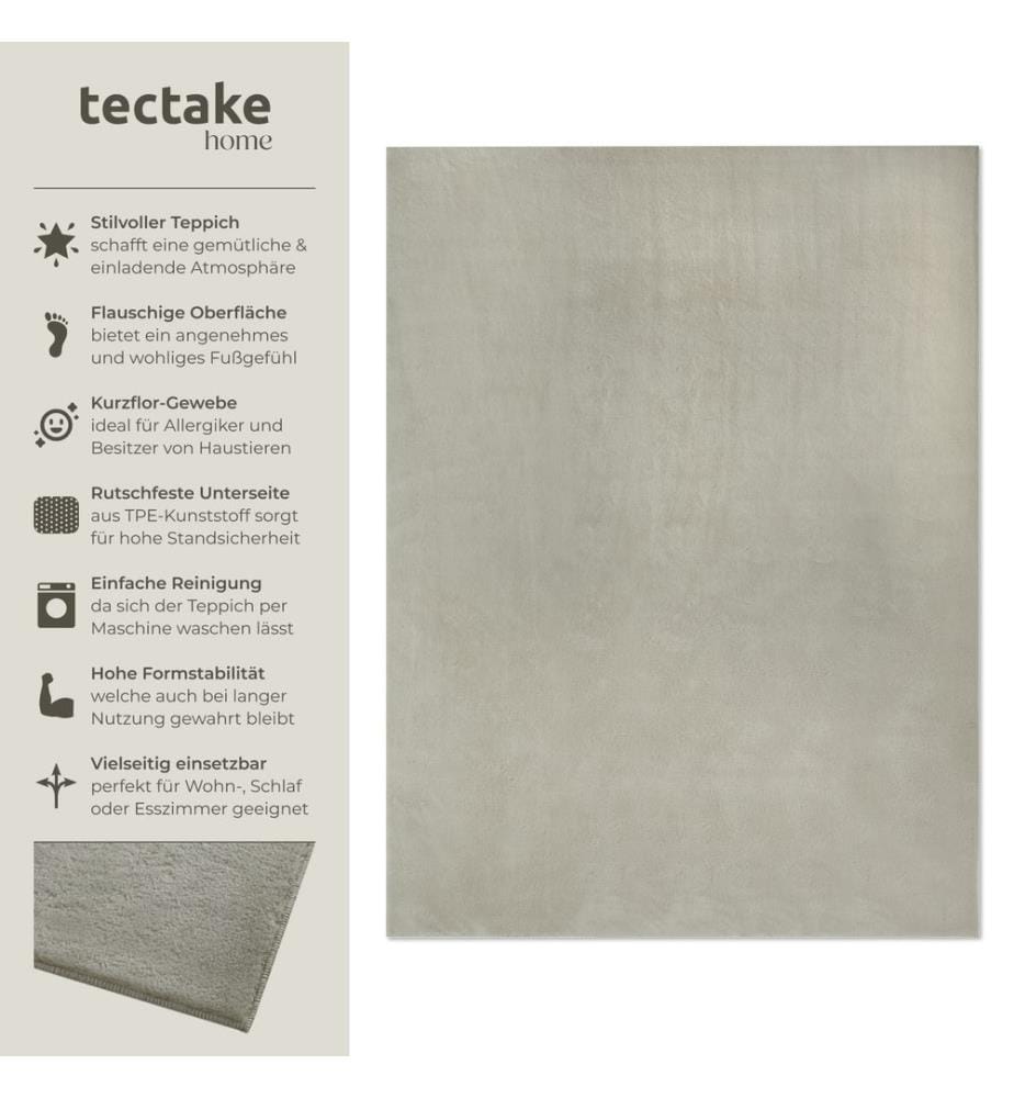 Rug Zonelle - short pile and ultra-soft, rectangular or round - sand, 120 x 170 cm