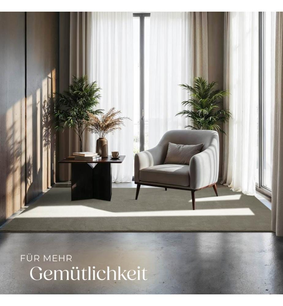 Rug Zonelle - short pile and ultra-soft, rectangular or round - sand, 120 x 170 cm