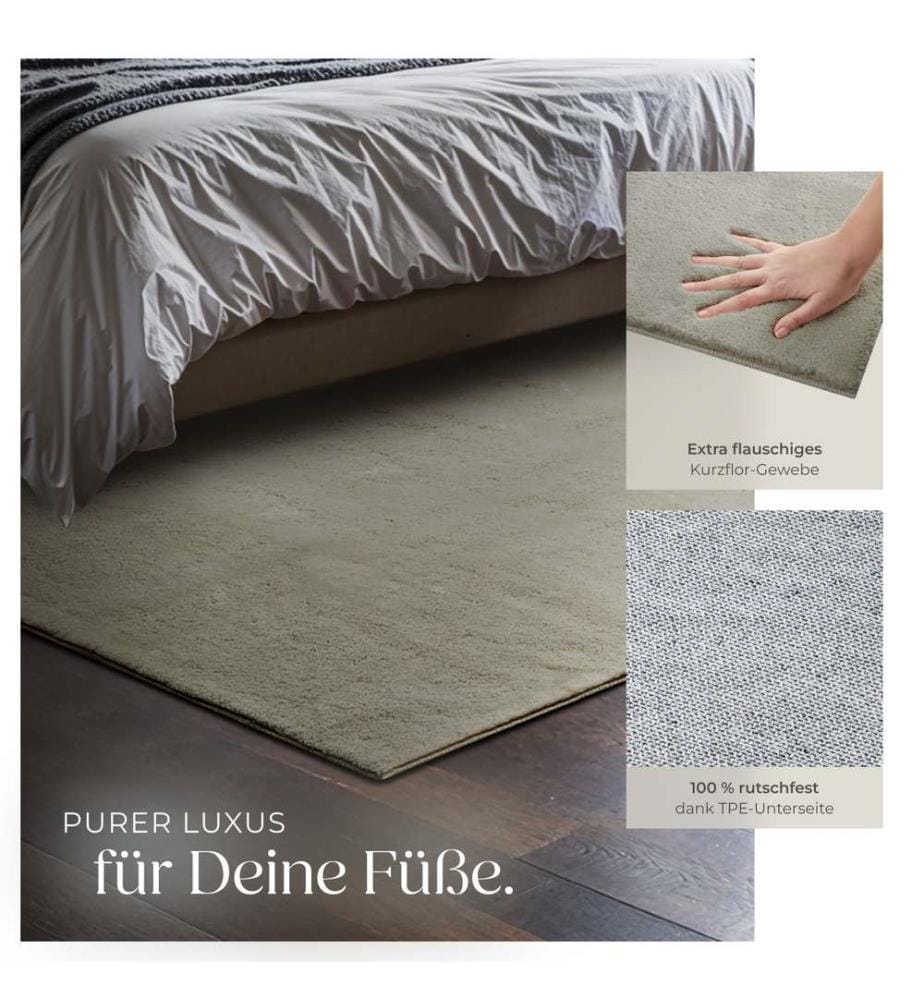 Rug Zonelle - short pile and ultra-soft, rectangular or round - sand, 120 x 170 cm
