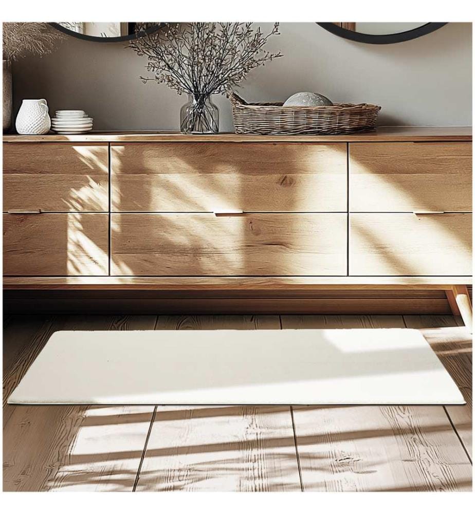 Rug Zonelle - short pile and ultra-soft, rectangular or round - cream, 60 x 110 cm