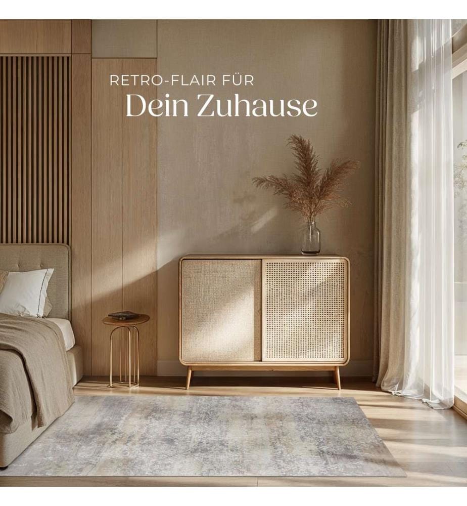Washable Rug Dalia - various sizes, faded pattern, easy-care short pile, non-slip - 160 x 230 cm
