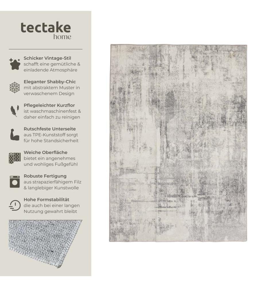 Washable Rug Nadira - different sizes, abstract pattern, synthetic wool and felt, non-slip - 160 x 230 cm