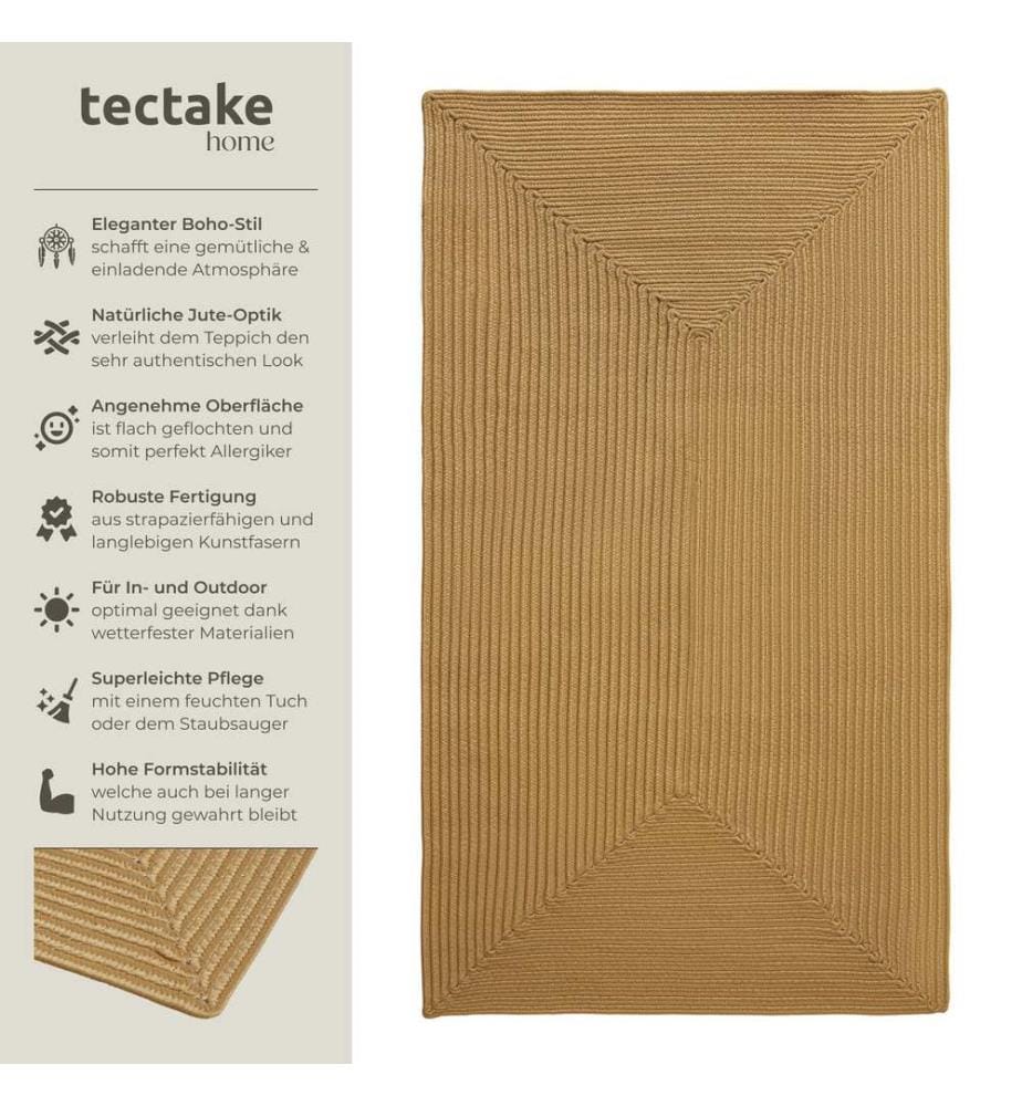 Geflochtener Teppich Raya in Jute-Optik, für In- und Outdoor - 80 x 150 cm