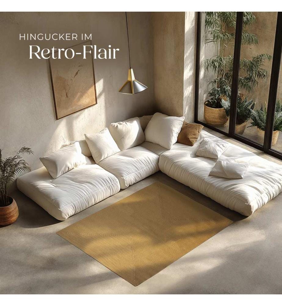 Rug Raya - jute look, boho style, for indoor & outdoor, durable, easy-care - 120 x 170 cm