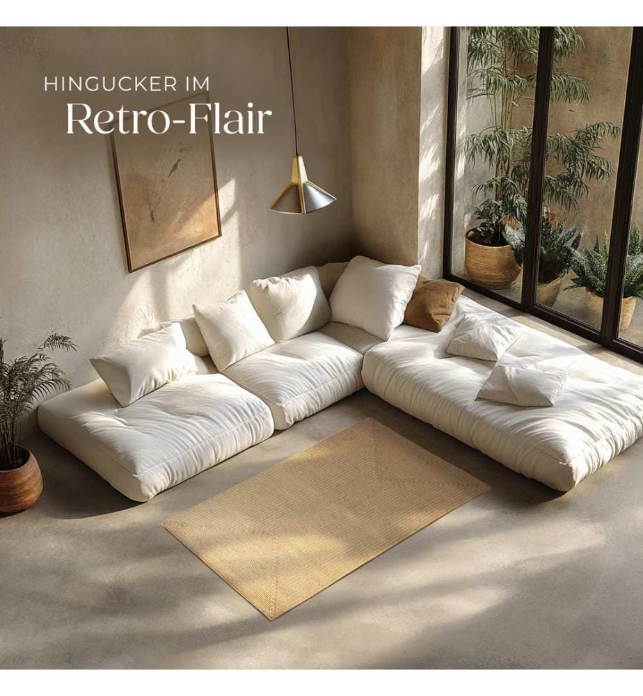 Geflochtener Teppich Vibe aus Jute, Boho-Stil - 80 x 150 cm