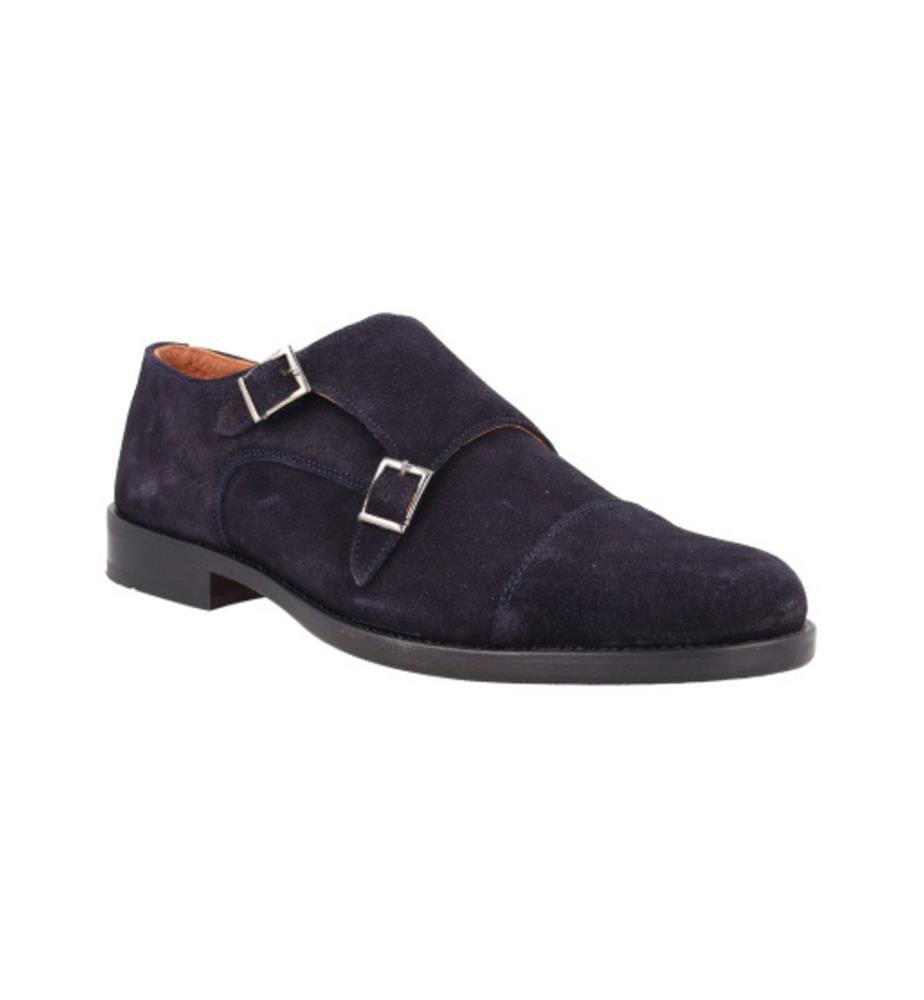 Blauer Wildleder-Monkstrap