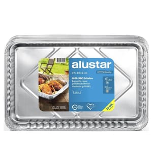 ALUSTAR - Grillschale 27 x 19 x 2 cm, 10 Stück