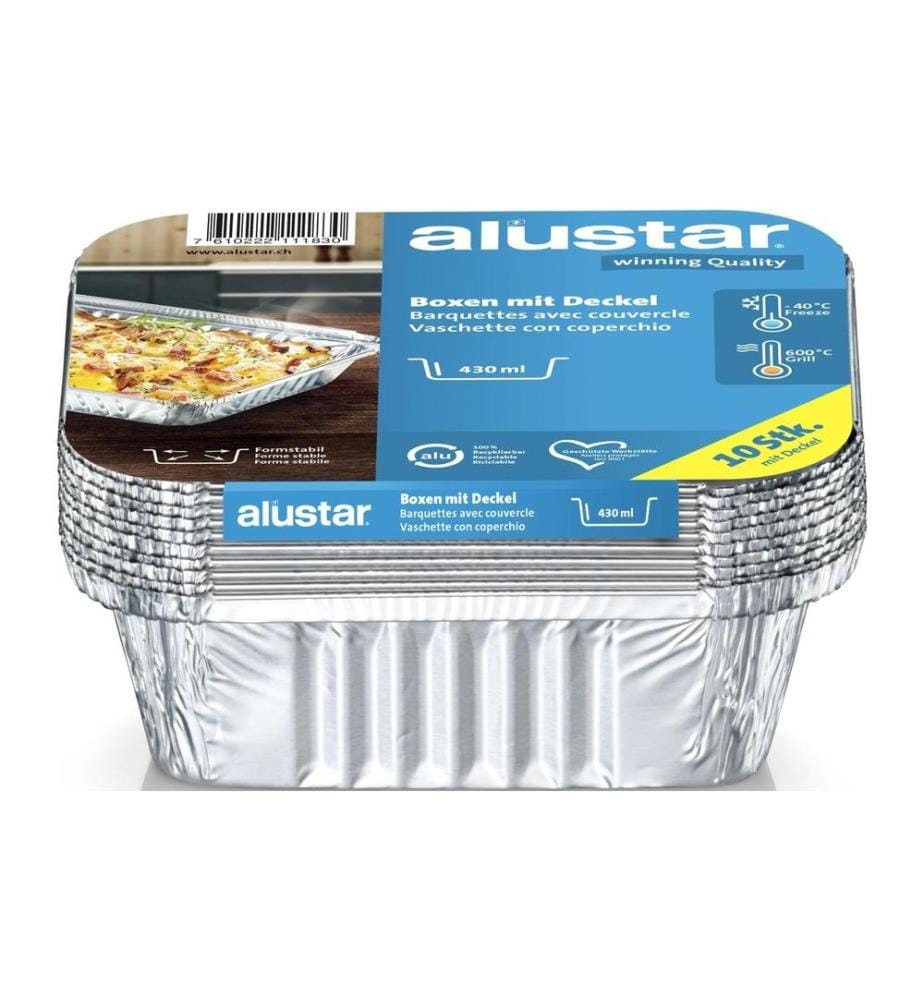 ALUSTAR - Grillschale 14.6 x 12.1 x 4 cm, 10 Stück