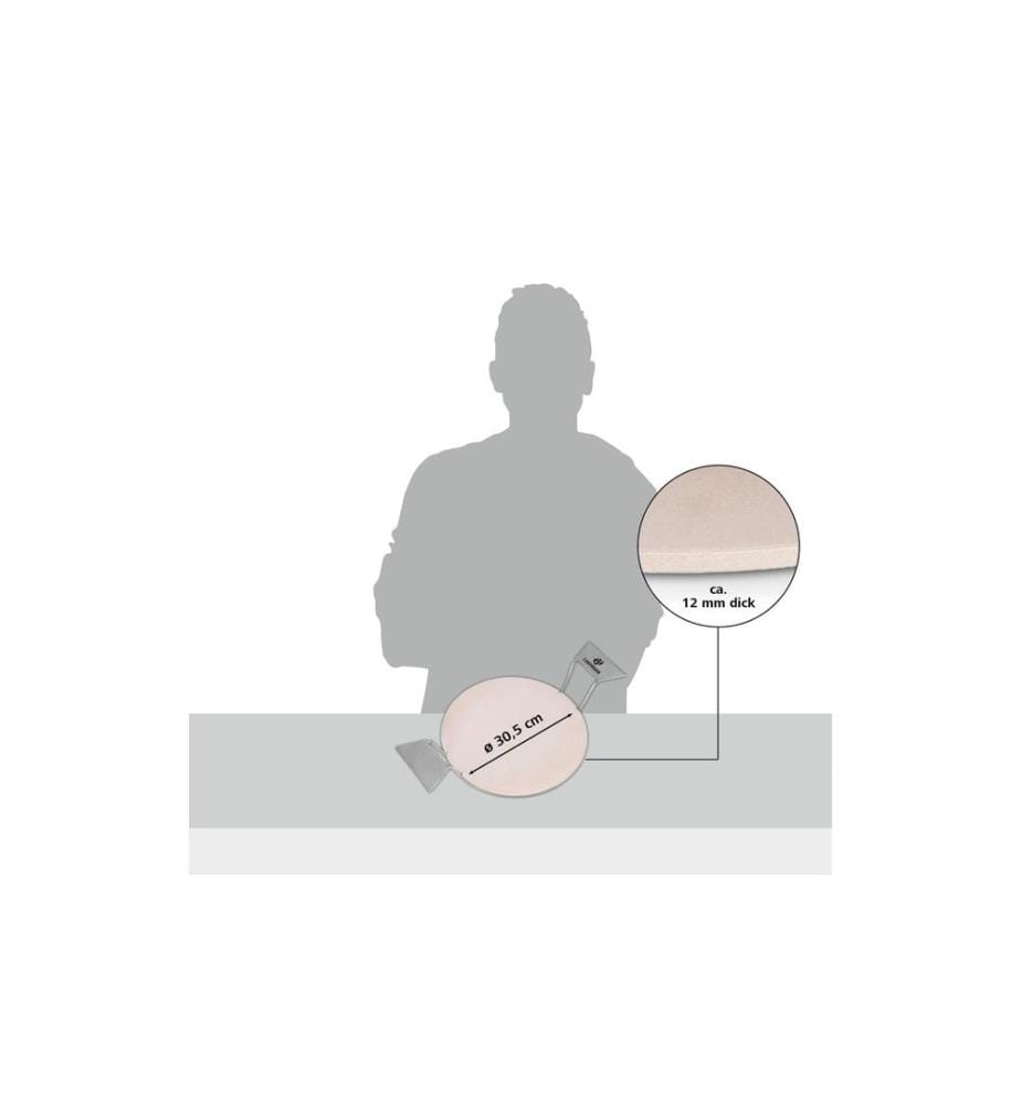 Landmann - Ensemble de pierre à pizza 3 pièces rond