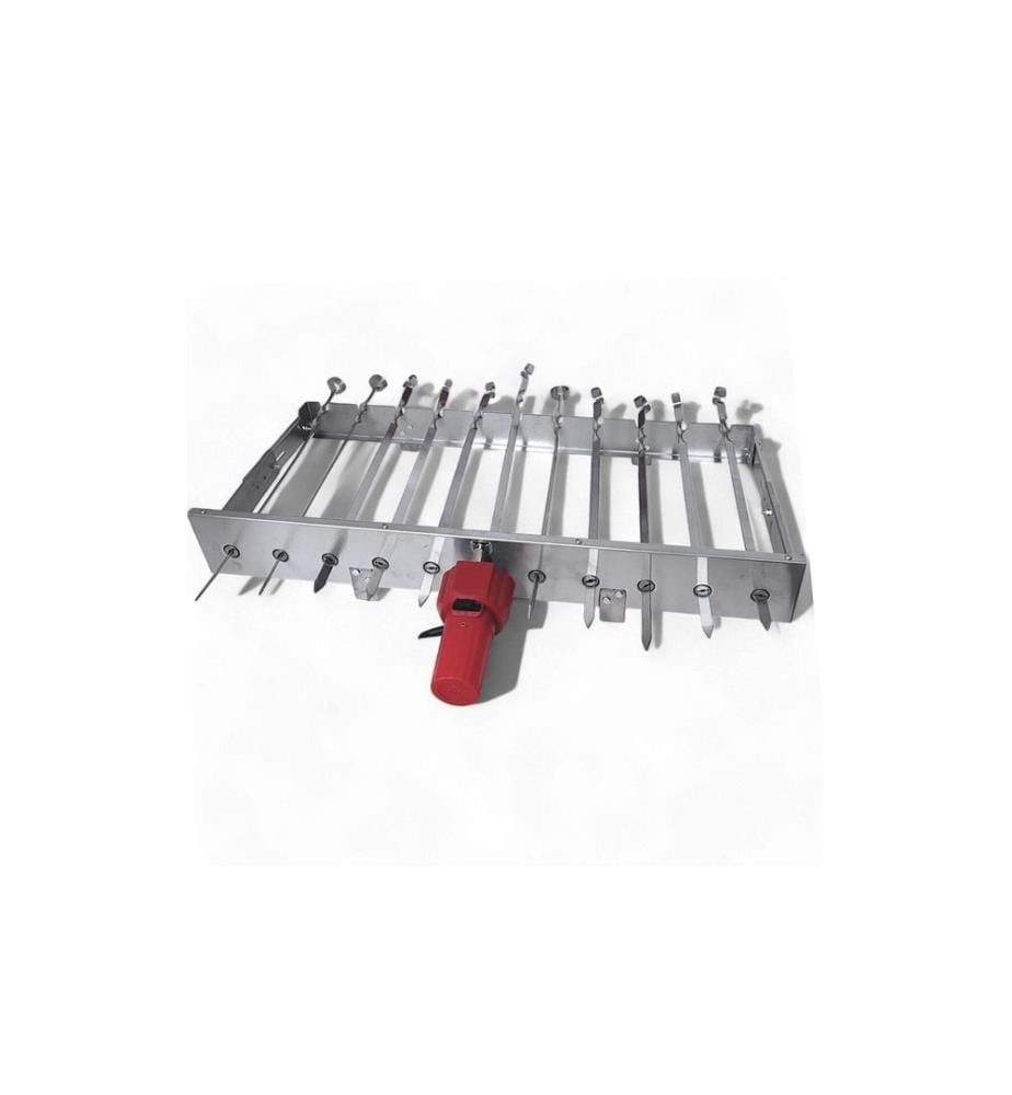 GRILLPETER - Tourne-broche chachlyk acier inoxydable 11 brochettes 62 cm