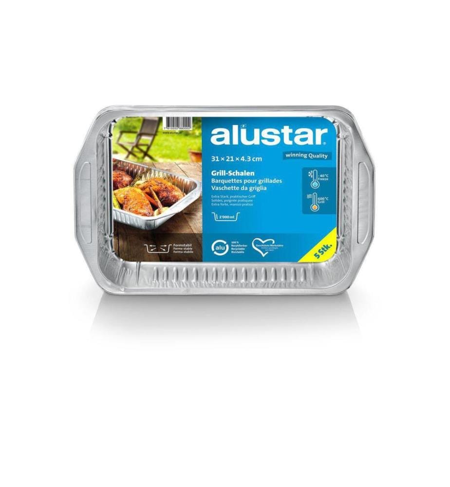 ALUSTAR - Grillschale 31 x 21 cm 5 Stück