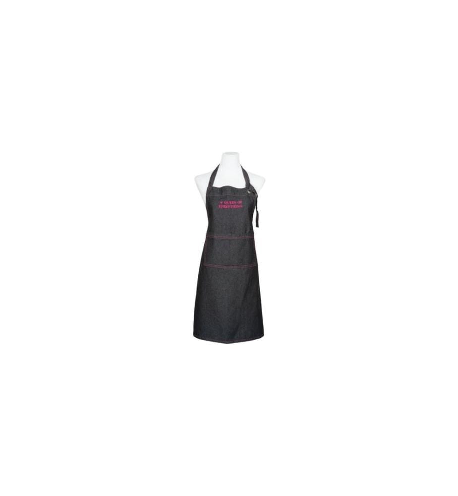 PAD - Tablier de cuisine Denim Queen of Everything black, 80 x 70 cm