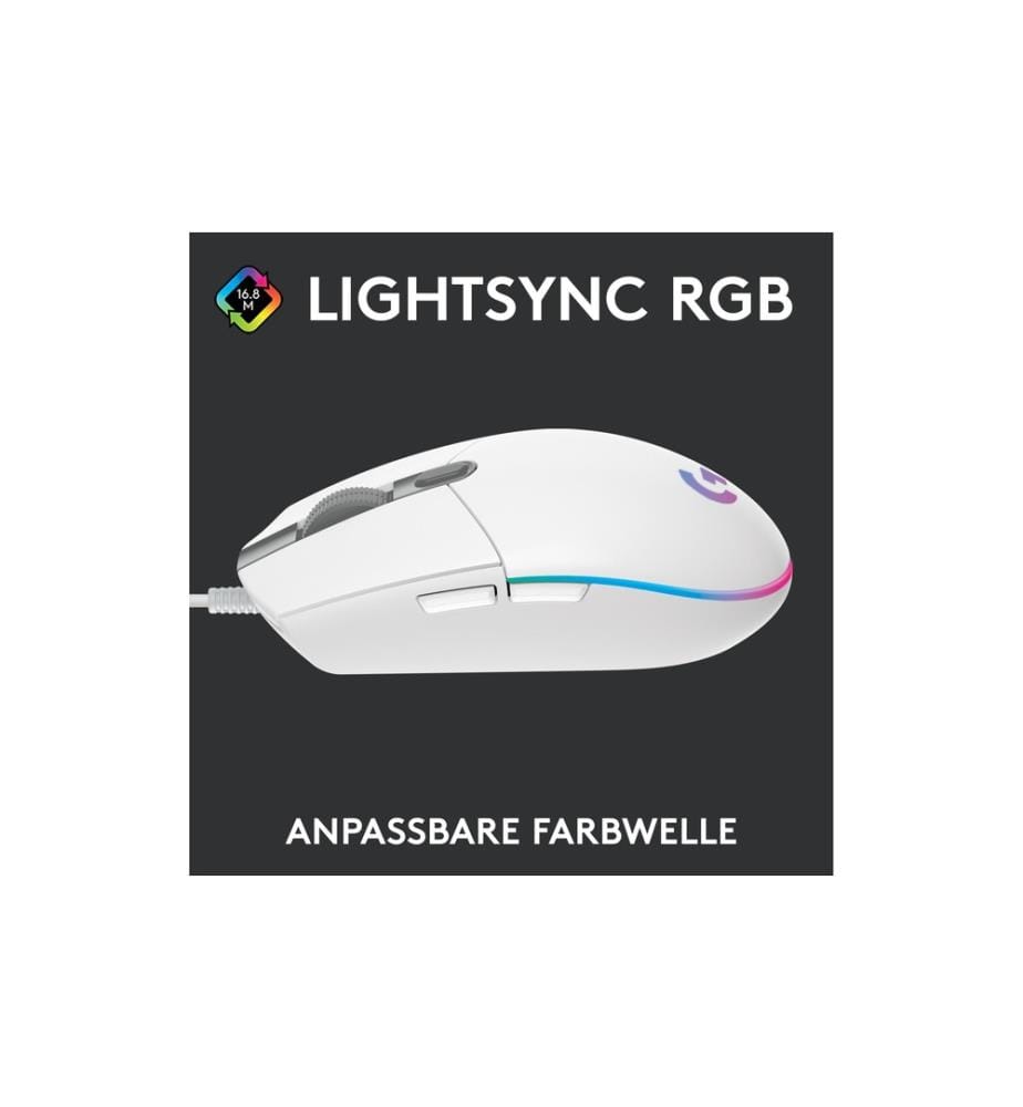 LOGITECH - Gaming-Maus G203 Lightsync Weiss