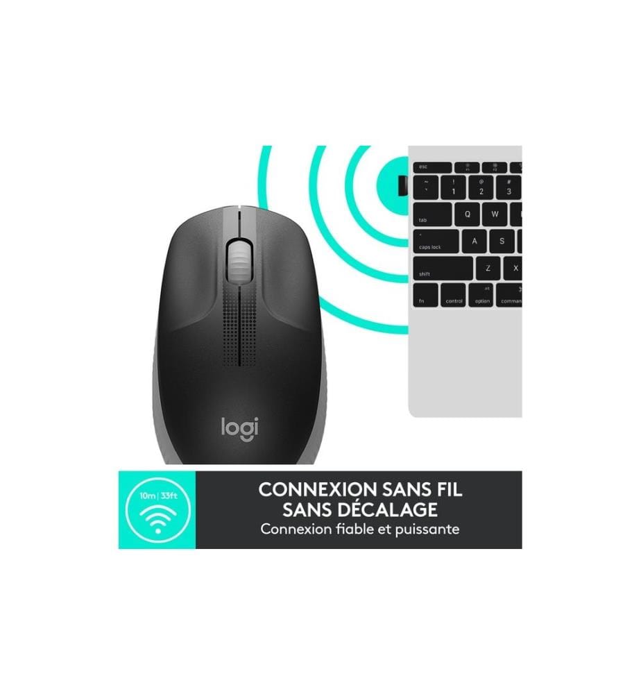 LOGITECH - Maus M190 Grau/Schwarz, kabellos