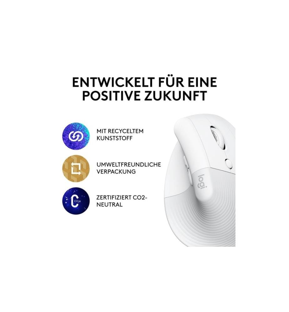 LOGITECH - Ergonomische Maus Lift Off-white