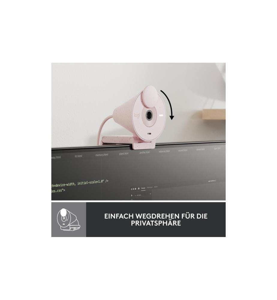 LOGITECH - Webcam Brio 300 Rose