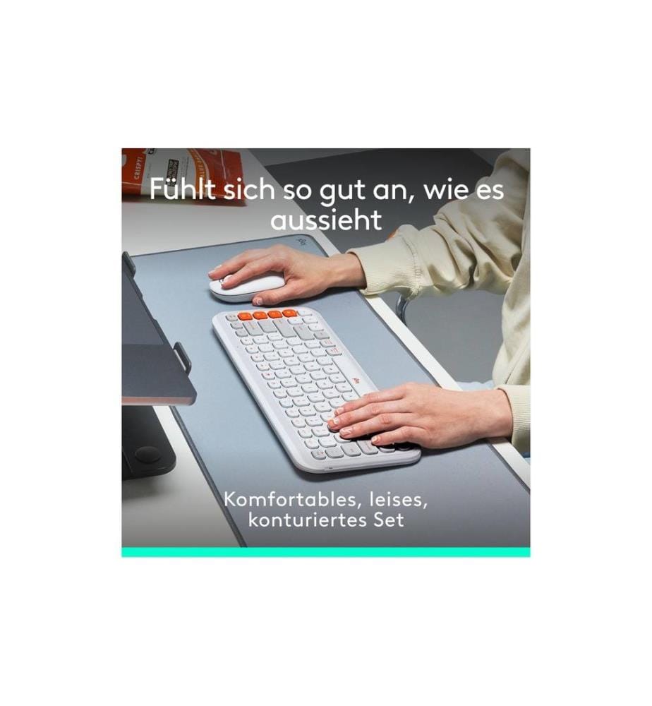 LOGITECH - Ensemble clavier-souris POP Icon Combo Off-white