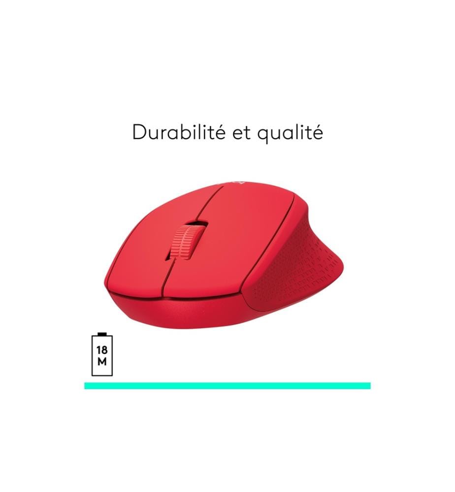 LOGITECH - Souris M330 Silent Plus rouge