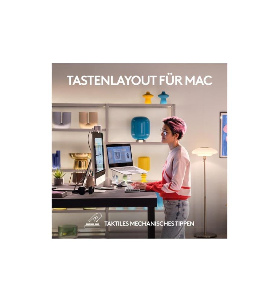 Logitech Tastatur MX Mechanical Mini for Mac pale grey