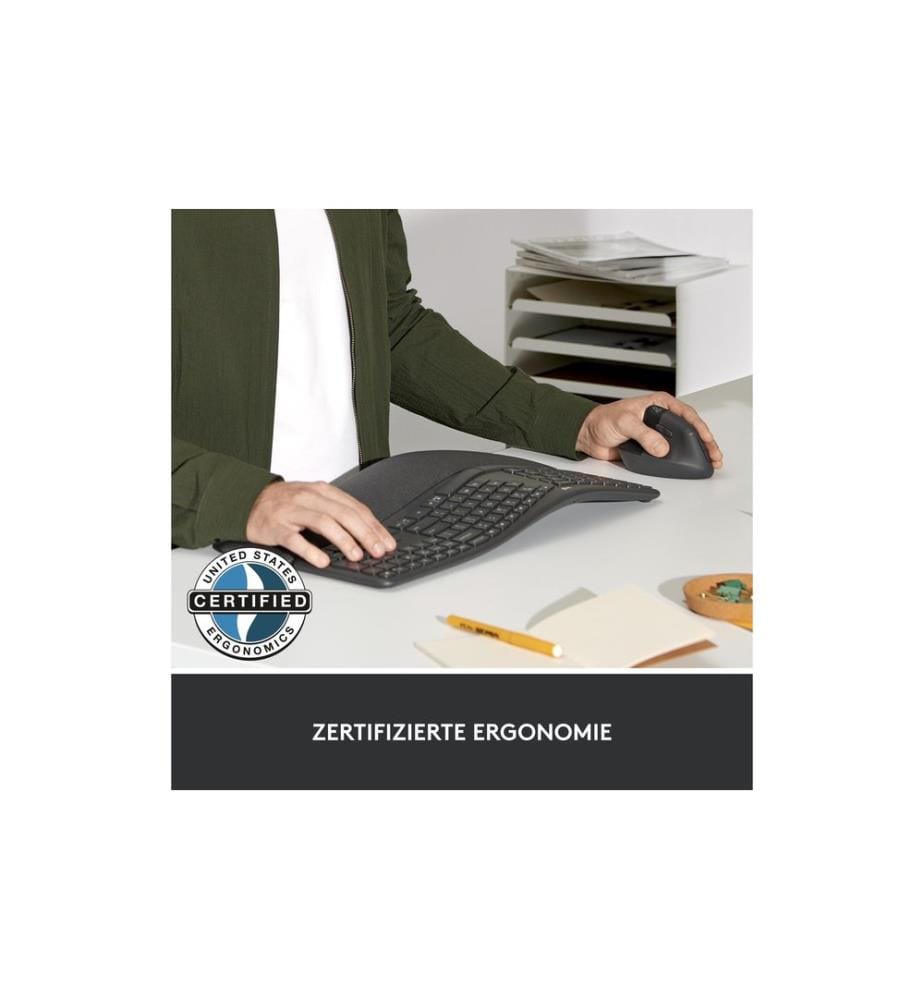 Logitech Ergonomische Maus Lift for Business Left Graphite