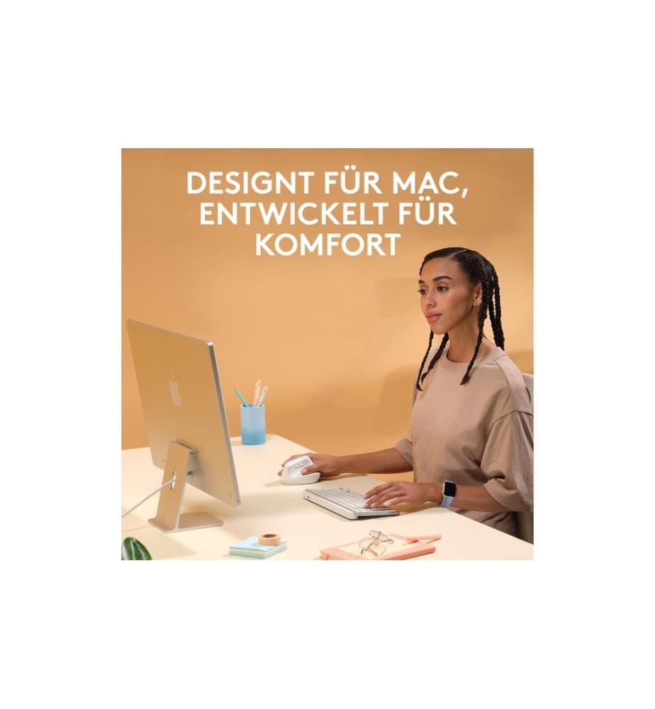 Logitech Ergonomische Maus Lift for Mac off-white