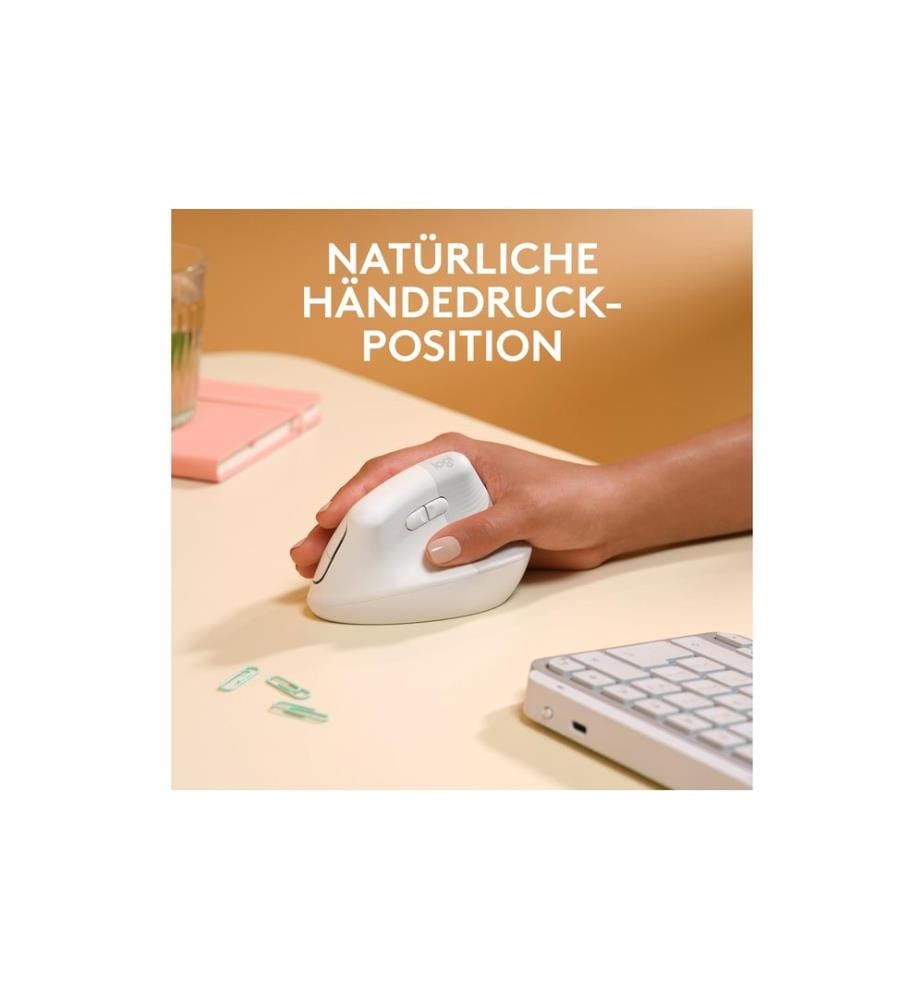 Logitech Ergonomische Maus Lift for Mac off-white
