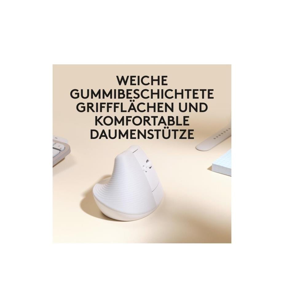 Logitech Ergonomische Maus Lift for Mac off-white