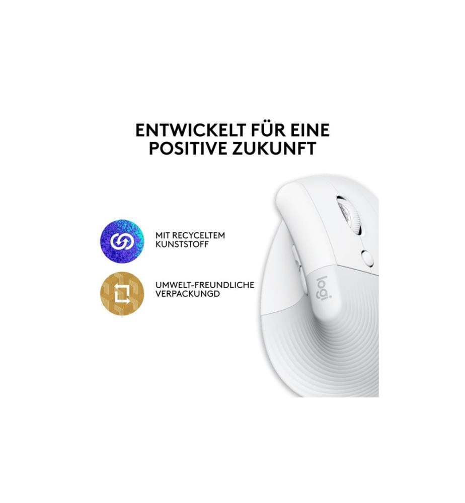 Logitech Ergonomische Maus Lift for Mac off-white