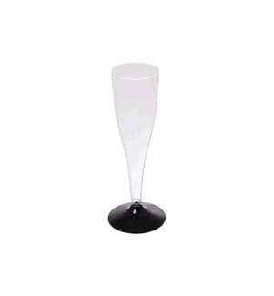 ELCO - Verres à champagne jetable 1 dl, 20 Pièce/s, Noir/Transparent