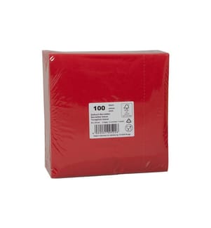ELCO - Serviettes en papier 40 cm x 40 cm, 100 Pièce/s, Rouge rubis