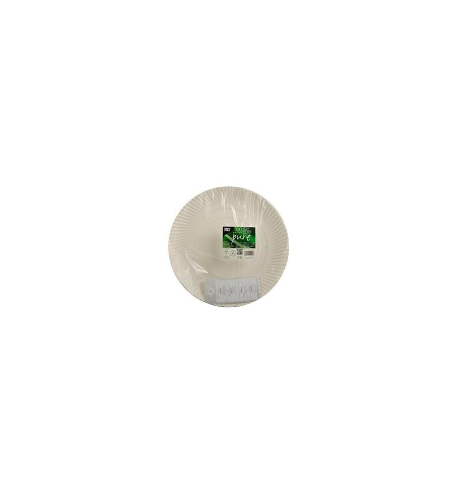 Papstar - Assiettes jetables Pure rond D 32 cm 100 Pièce/s