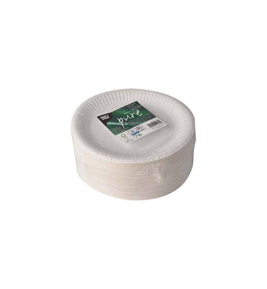 Papstar - Assiettes jetables Pure rond D 20 cm 100 Pièce/s