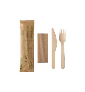 Papstar - Sets de couverts jetables Pure 50 Pièce/s, Brun