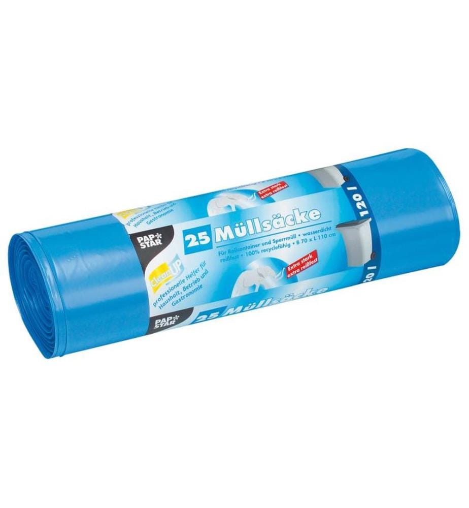 Papstar - Kehrichtsack 120 l, 25 Stück, Hellblau