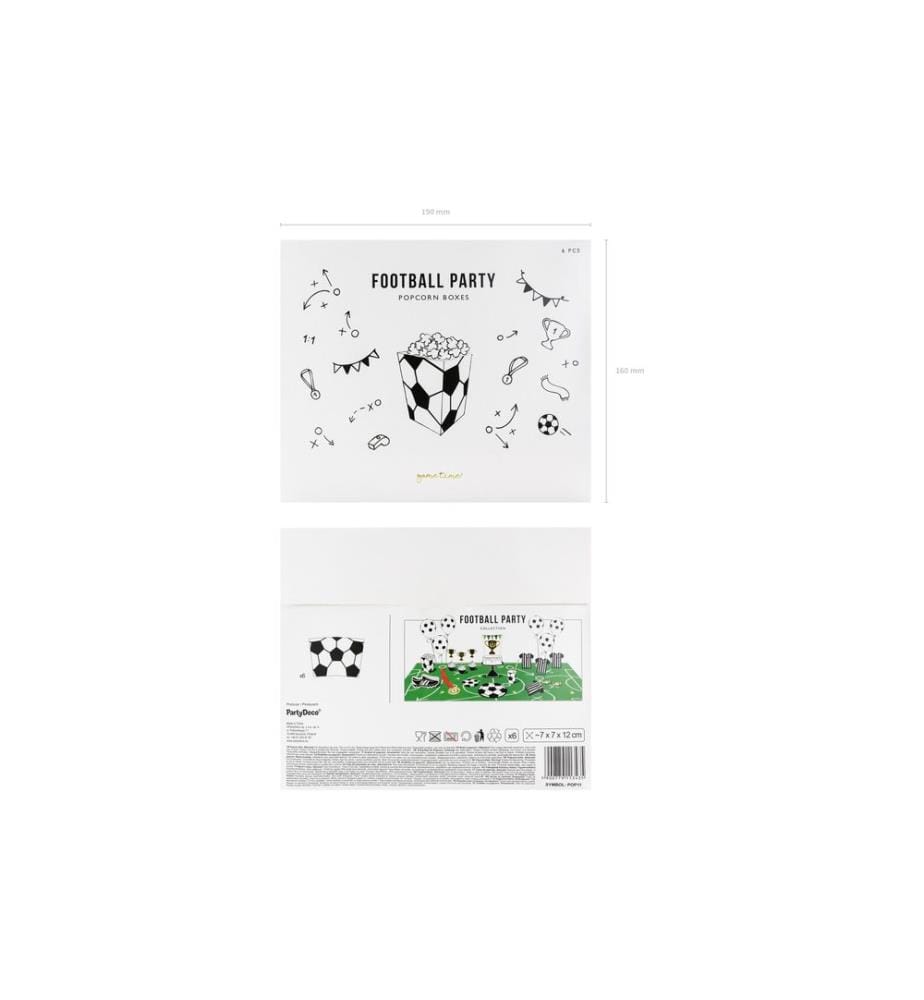 PARTYDECO - Coupelle à amuse-bouches Football 6 Pièce/s