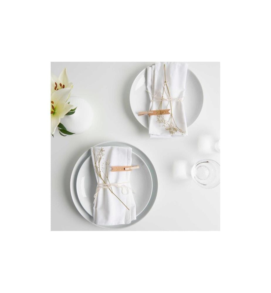 RICO DESIGN - Serviette en tissu 45 cm x 45 cm, 2 Pièce/s, Blanc
