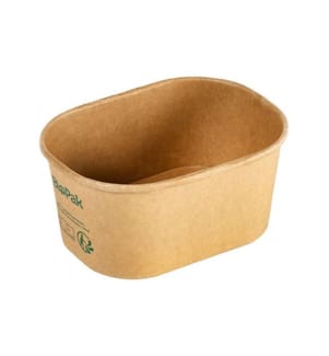 BIOPAK - Saladier Brick Box Mini 250 ml, brun, 60 pièces