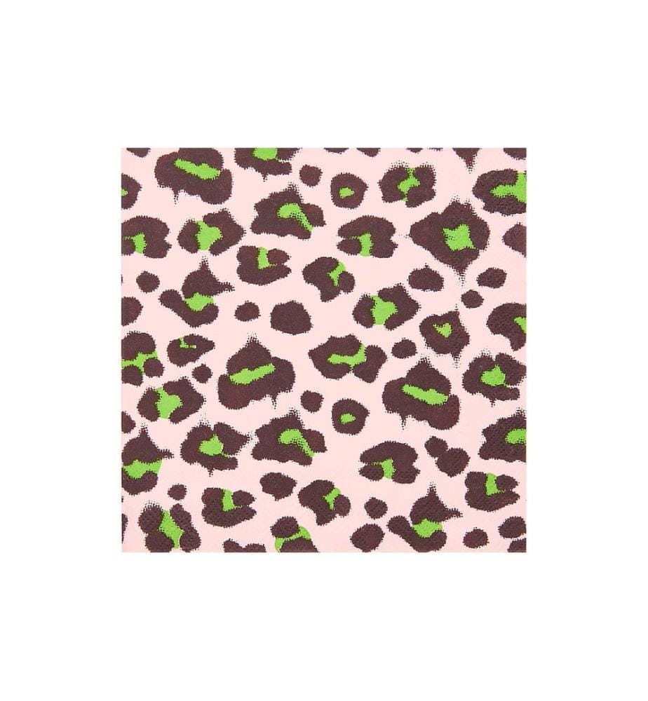 RICO DESIGN - Serviettes en papier Leo 33 cm x 33 cm, 20 Pièce/s, Rose/Vert