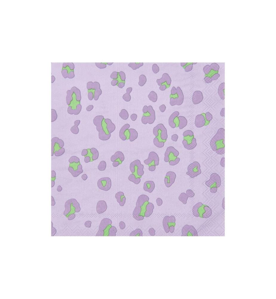 RICO DESIGN - Serviettes en papier Leo 33 cm x 33 cm, 20 Pièce/s, Violet/Vert