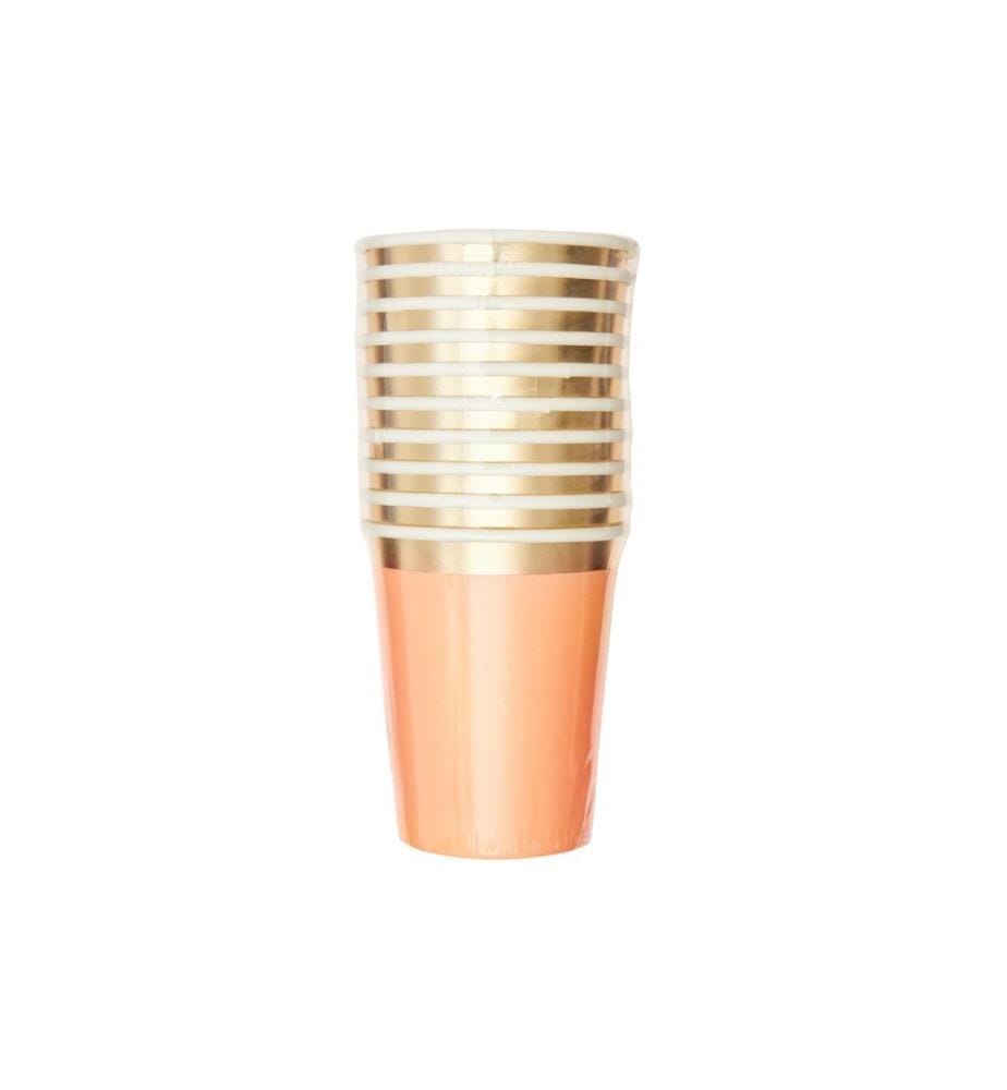 RICO DESIGN - Gobelets jetables 250 ml 10 Pièce/s, abricot/Doré