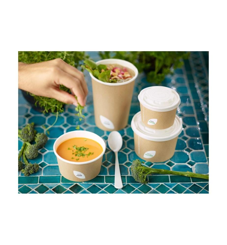 BIOPAK - Couverture à la tasse de soupe 250 ml 50 Pièce/s