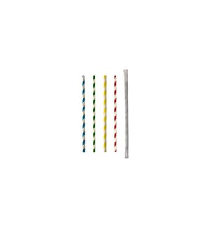 Papstar - Strohhalm Stripes Farbig assort. 100 Stück, Mehrfarbig