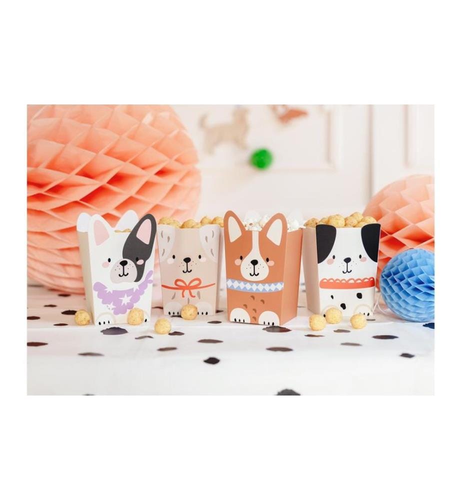 PARTYDECO - Einweg-Schale Hunde 8.7 x 8.7 cm, Mehrfarbig