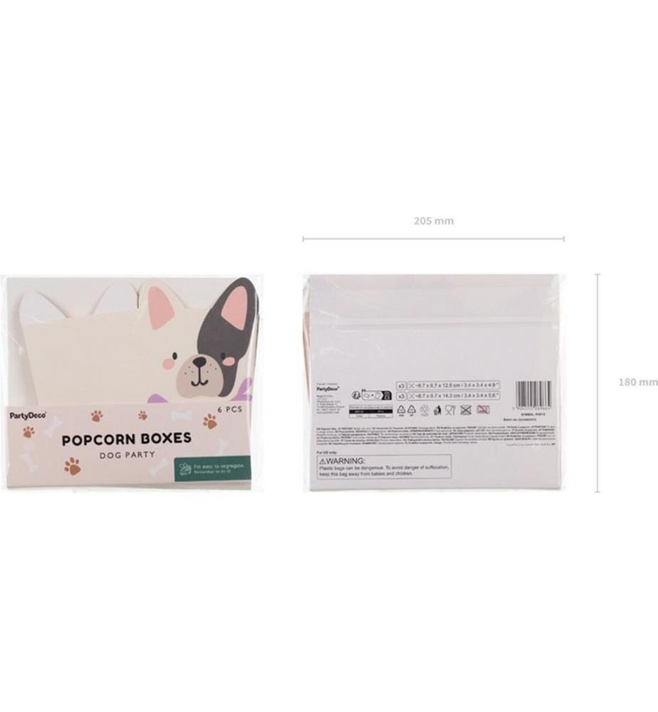 PARTYDECO - Einweg-Schale Hunde 8.7 x 8.7 cm, Mehrfarbig