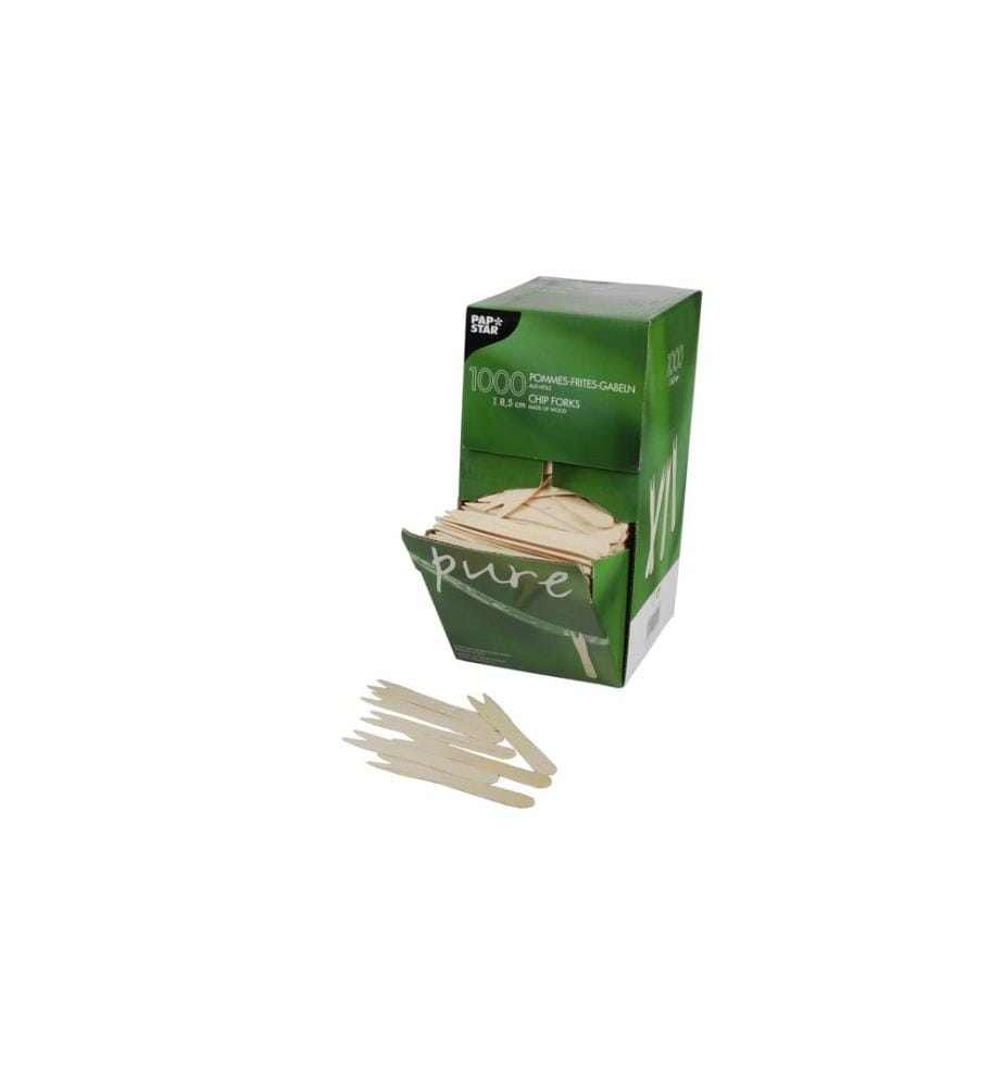 Papstar - Fourchettes jetables Frites 1000 Pièce/s Brun