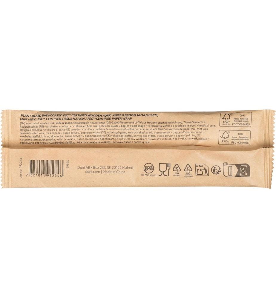 Duni - Sets de couverts jetables Petit 4/1 250 Pièce/s