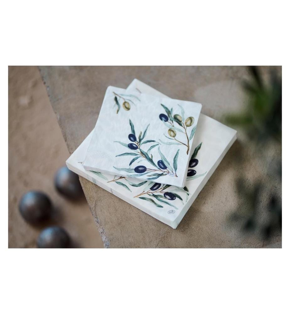 Duni - Serviettes en papier Olive Garden 33 cm x 33 cm, 250 Pièce/s
