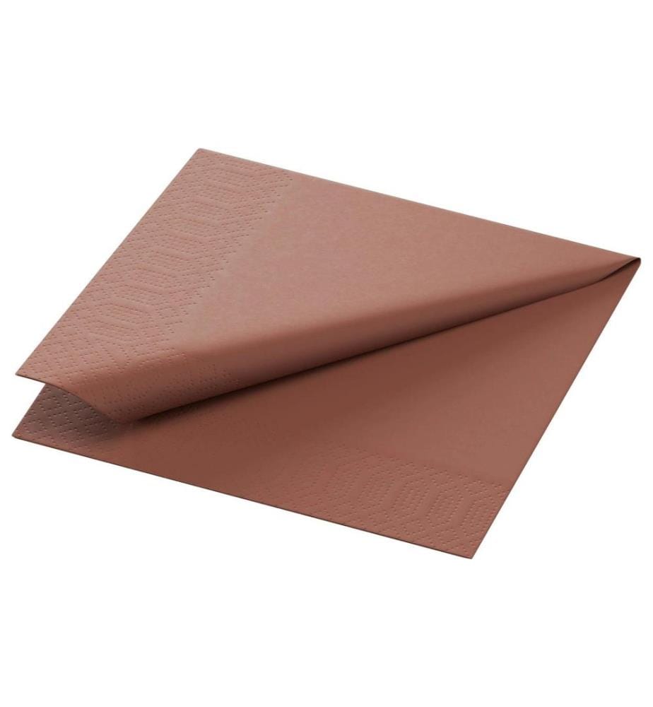 Duni - Serviettes en papier Tissue 24 cm x 24 cm, 250 Pièce/s, Brun