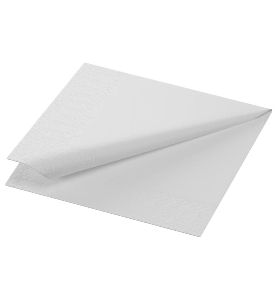 Duni - Serviettes en papier Tissue 24 cm x 24 cm, 250 Pièce/s, Blanc